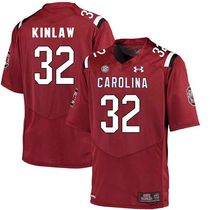South Carolina Gamecocks #32 Caleb Kinlaw Red College Football Jersey